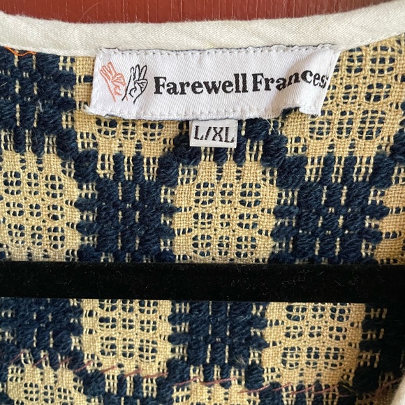 Farewell Frances vintage wool overshot coverlet Vest - Picture 3 of 3